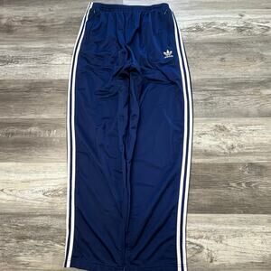 Vintage y2k Adidas Blue White Trefoil Mens 2XL Side Snaps Tear Away Track Pants